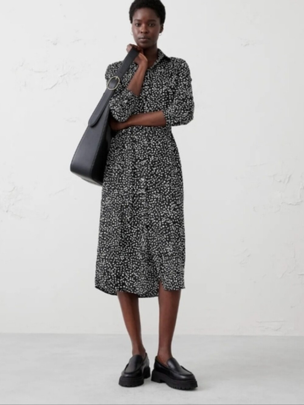 Banana Republic Factory Tie-Waist Midi Shirtdress, Sz M
